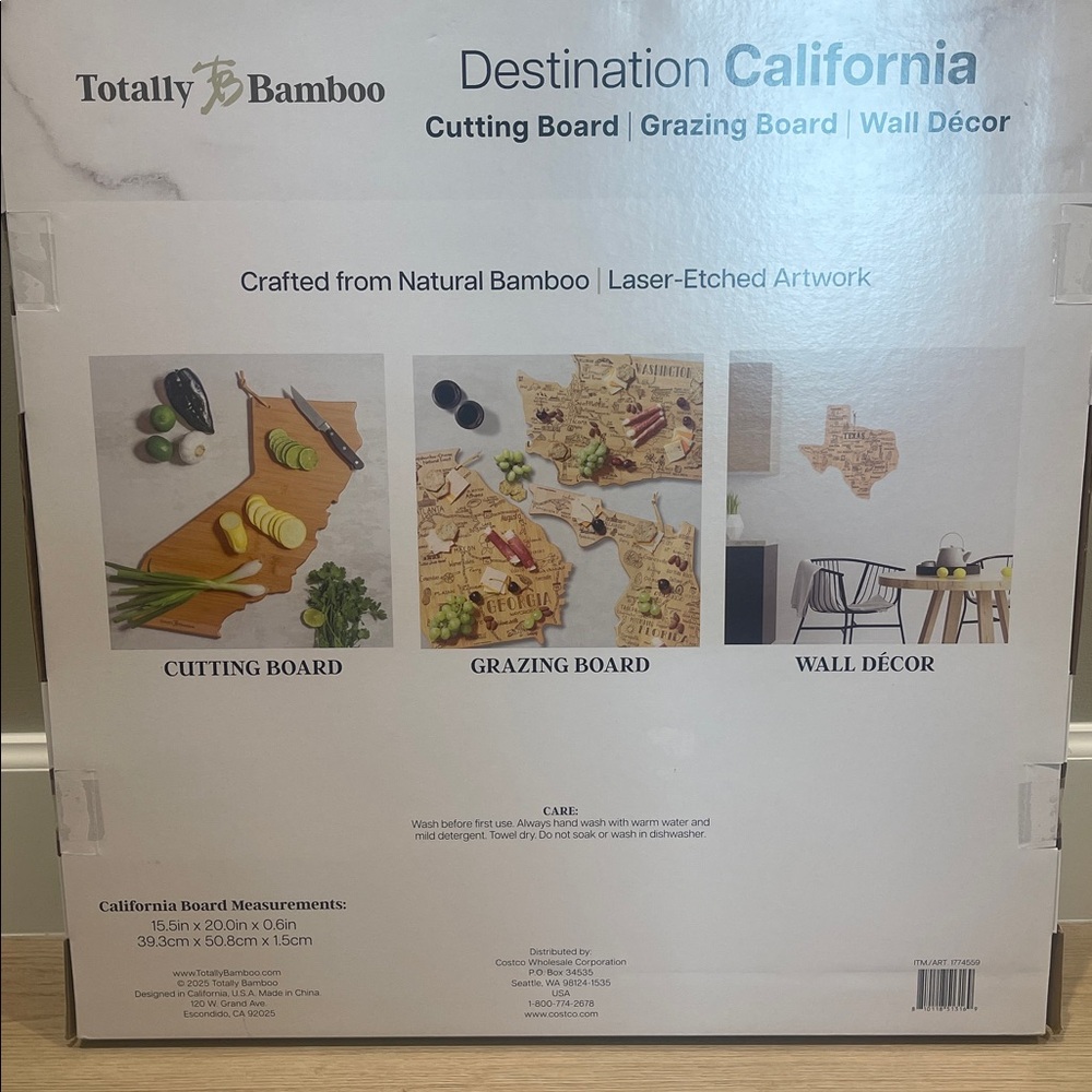 ❤️NEW!!!❤️ Totally Bamboo Destination California State Shaped & Cutting Board. - Picture 8 of 8
